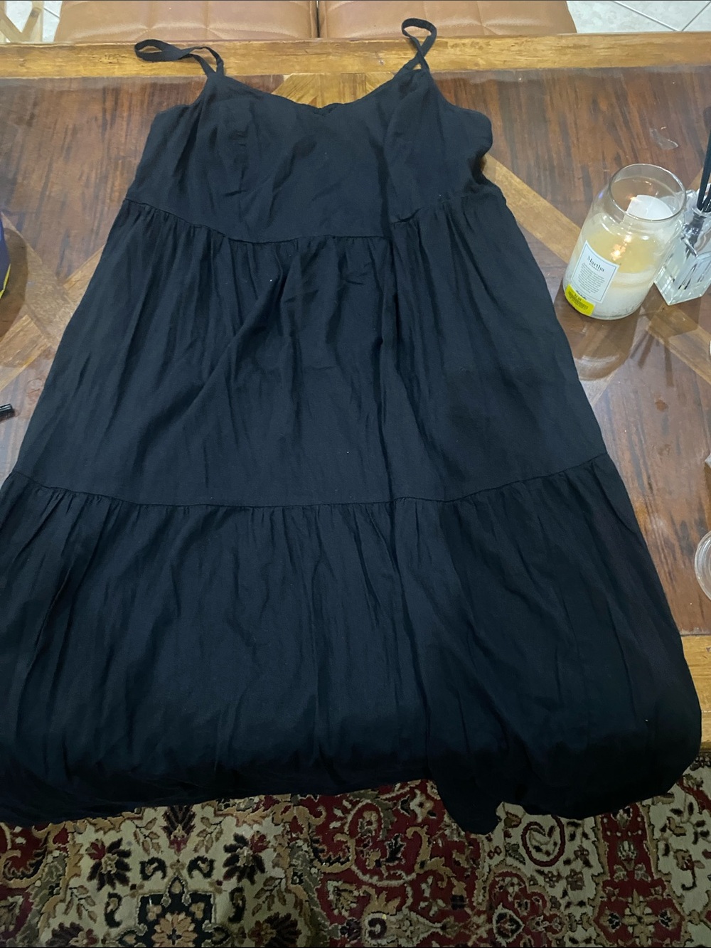 Old Navy Black Tiered Spaghetti Strap Dress